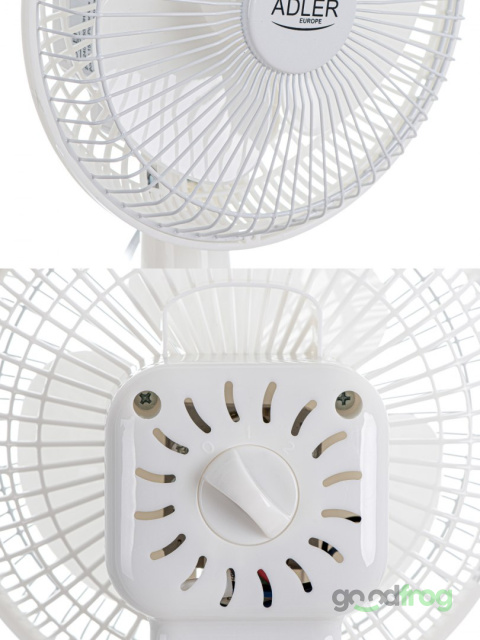 Wentylator biurkowy ADLER AD 7317 (15 cm) / Klips + Podstawa