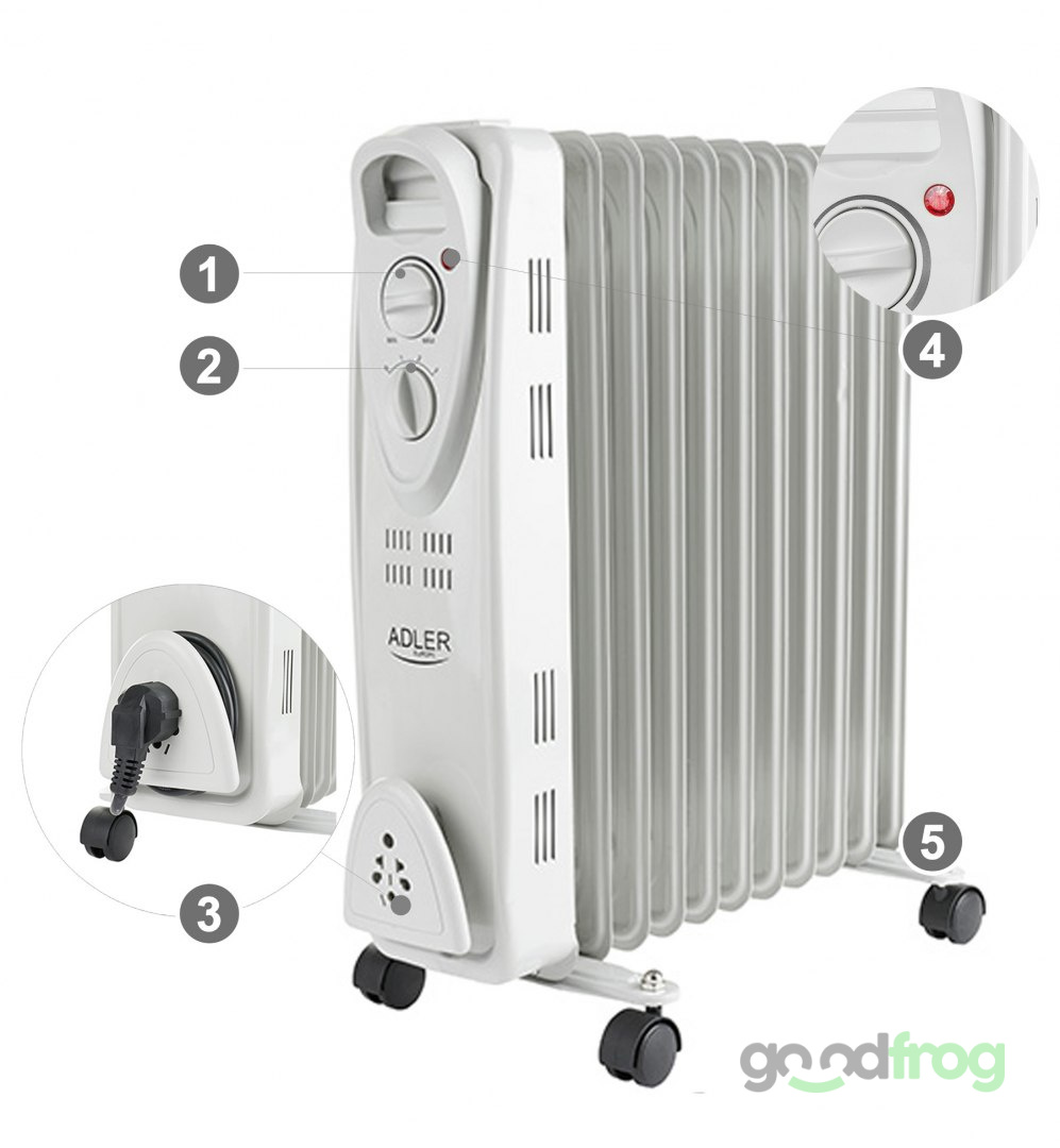 Grzejnik Olejowy ADLER (AD 7808) / Elektryczny / 9 żeberek / 2000W Grzejnik Olejowy ADLER (AD 7808) / Elektryczny / 9 żeberek / 2000W