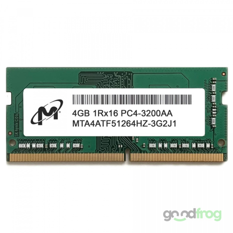PAMIĘĆ RAM 4 GB DDR4 / MICRON / SODIMM / 1Rx16 PC4 / 3200 MHz (MTA4ATF51264HZ-3G2J1) PAMIĘĆ RAM 4 GB DDR4 / MICRON / SODIMM / 1Rx16 PC4 / 3200 MHz (MTA4ATF51264HZ-3G2J1)