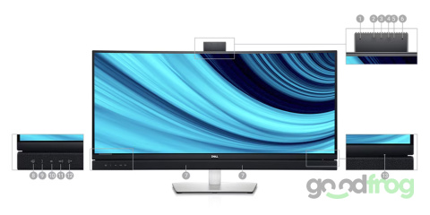 Zakrzywiony monitor Dell C3422WE / 34" / Kamera / Do wideokonferencji Zakrzywiony monitor Dell C3422WE / 34" / Kamera / Do wideokonferencji