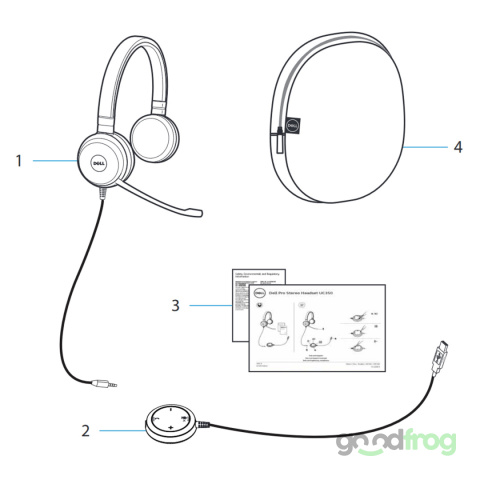 Słuchawki przewodowe Dell Pro UC350 (074J6M) / Mikrofon / USB / Mini Jack / Jabra