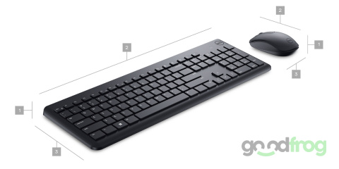 Dell Bezprzewodowy zestaw (KM3322W) / Klawiatura + Mysz / Czarny / Spolszczona