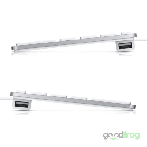 Klawiatura Apple A1243 (przewodowa) / HUB USB / Biała / QWERTY US/PL / Używana