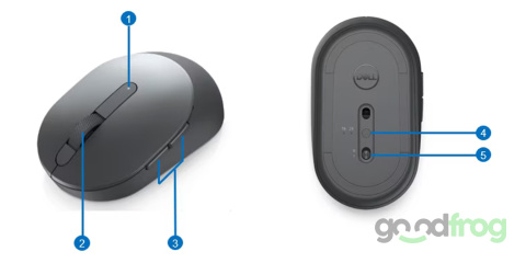 Mysz bezprzewodowa DELL PRO MS5120W (tytanowa/szara) / Myszka / Bluetooth 5.0 Mysz bezprzewodowa DELL PRO MS5120W (tytanowa/szara) / Myszka / Bluetooth 5.0