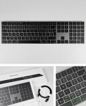 Klawiatura Apple A1843 (bezprzewodowa) / Space Gray / QWERTY US/PL Naklejki