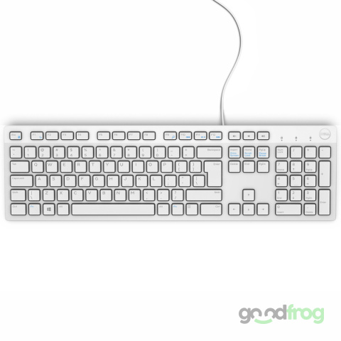 Klawiatura Dell KB216 Niski skok (przewodowa) / Biała / Spolszczona naklejkami