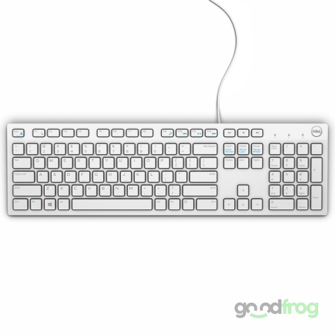 Klawiatura Dell KB216 Niski skok (przewodowa) / Biała / Spolszczona naklejkami