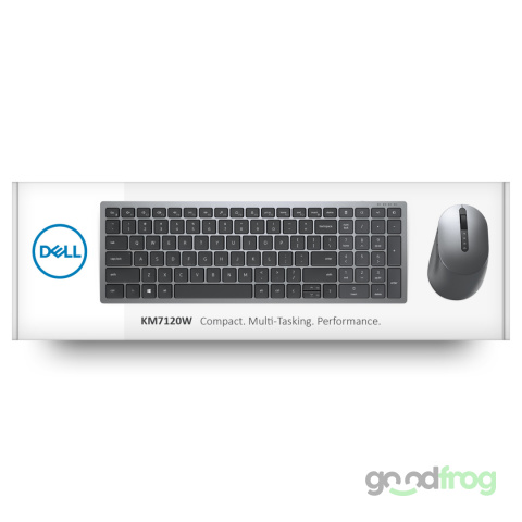 Dell Bezprzewodowy zestaw (KM7120W) / Klawiatura + Mysz / Srebrna / Spolszczona