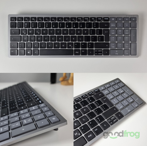 Dell Bezprzewodowy zestaw (KM7120W) / Klawiatura + Mysz / Srebrna / Spolszczona