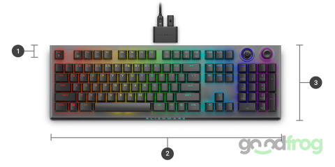 Klawiatura gamingowa Alienware AW920K (bezprzewodowa) / Tri-Mode / AlienFX RGB / Dark Side of The Moon