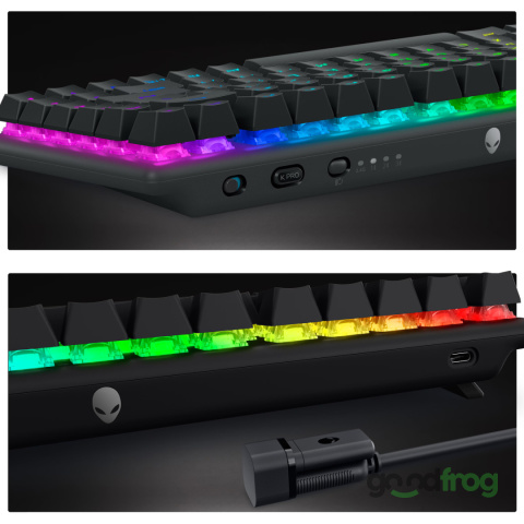 Klawiatura gamingowa Alienware PRO (bezprzewodowa) / Tri-Mode / AlienFX RGB / Lunar Light