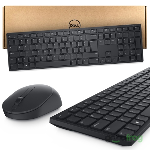 Zestaw Dell Bezprzewodowa klawiatura + mysz (KM5221W) / Czarny / NAKLEJKI PL