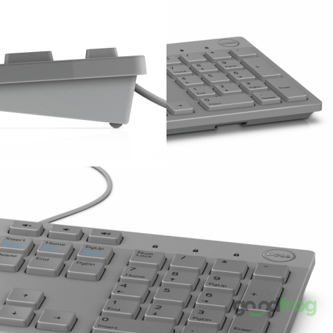 Klawiatura Dell KB216 Niski skok (przewodowa) / Szara / Spolszczona naklejkami