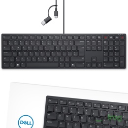 Klawiatura Dell Pro KB525C Niski skok (przewodowa) / USB-C / USB-A / NAKLEJKI PL