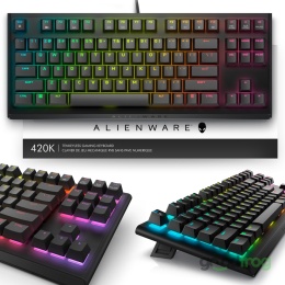 Klawiatura gamingowa Alienware AW420K (przewodowa) / Podświetlenie RGB / Dark Side of the Moon