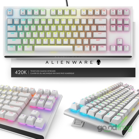 Klawiatura gamingowa Alienware AW420K (przewodowa) / Podświetlenie RGB / Dark Side of the Moon