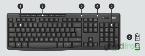 Klawiatura multimedialna Logitech K270 (bezprzewodowa) / Czarny