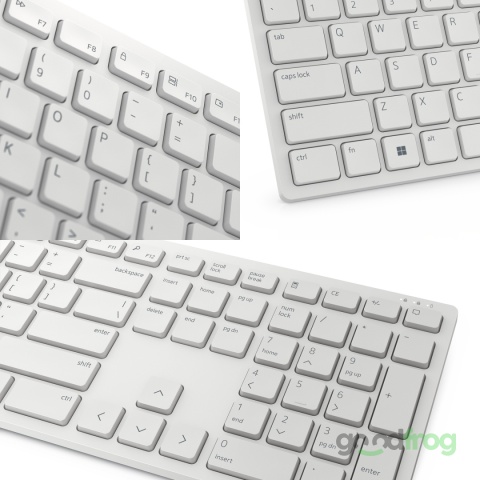 Zestaw Dell Bezprzewodowa klawiatura + mysz (KM5221W) / Biały / QWERTY US + GRE (polska + grecka)