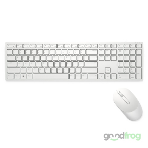 Zestaw Dell Bezprzewodowa klawiatura + mysz (KM5221W) / Biały / QWERTY US (polska)