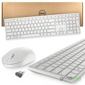 Zestaw Dell Bezprzewodowa klawiatura + mysz (KM5221W) / Biały / QWERTY US (polska)