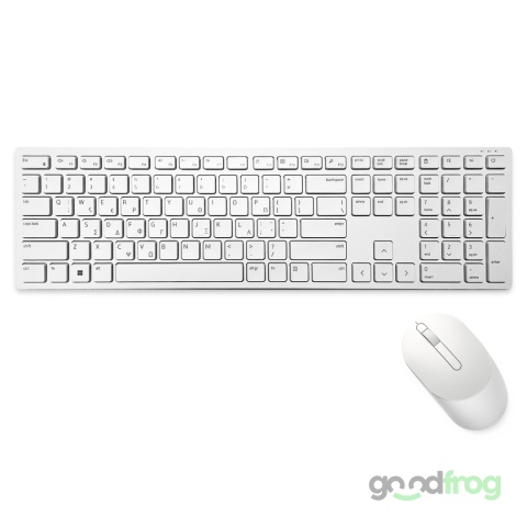 Zestaw Dell Bezprzewodowa klawiatura + mysz (KM5221W) / Biały / QWERTY US + GRE (polska + grecka)
