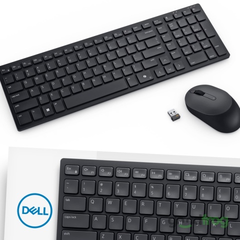Zestaw Dell Bezprzewodowa klawiatura + mysz (KM555) / Czarny / QWERTY US (polska)