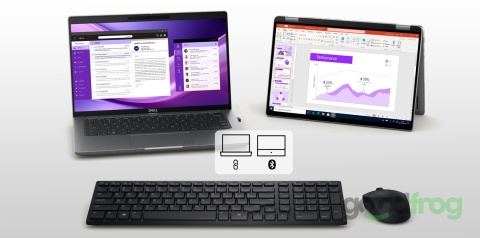 Zestaw Dell Bezprzewodowa klawiatura + mysz (KM555) / Czarny / QWERTY US (polska)