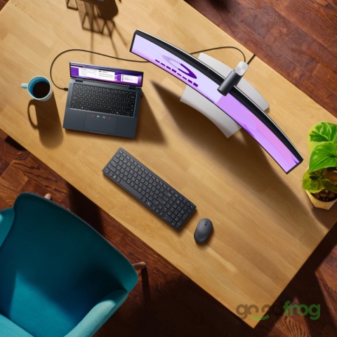 Zestaw Dell Bezprzewodowa klawiatura + mysz (KM555) / Czarny / QWERTY US (polska)