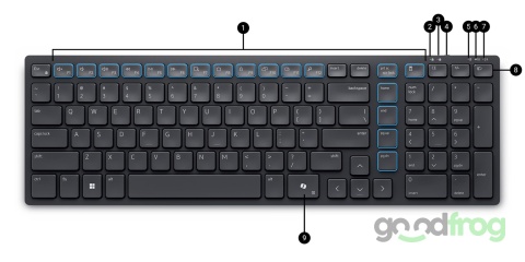 Zestaw Dell Bezprzewodowa klawiatura + mysz (KM555) / Czarny / QWERTY US (polska)